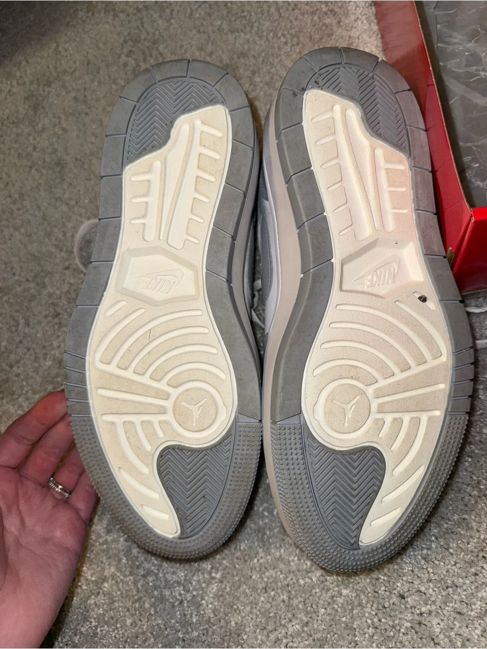 Womens Air Jordan 1 Elevate Low Sneakers - Wolf Grey (Size 8.5)